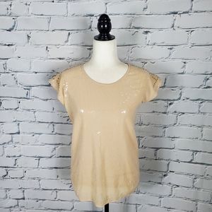 Pinko Cream Sequin Top